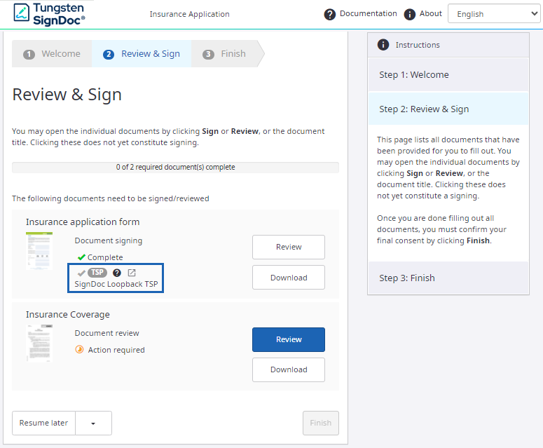 Reopen the TSP dialog box