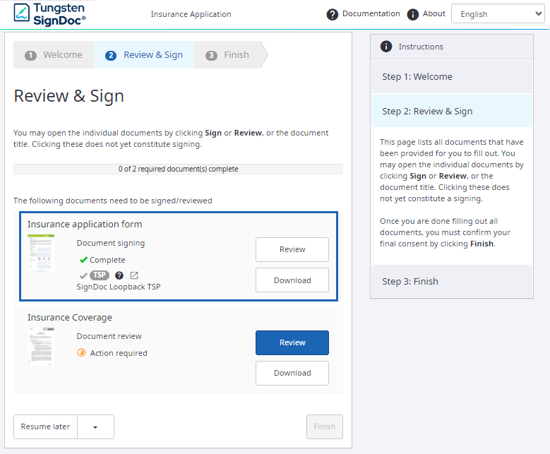 TSP signature completed