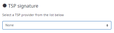 No TSP provider selected