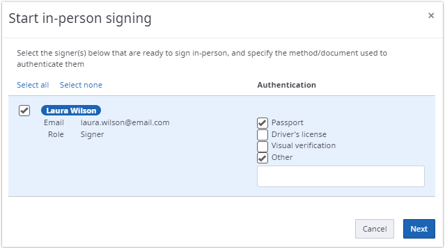 Instructions for the signing host