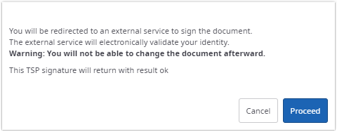 No changes to the document allowed after TSP signing
