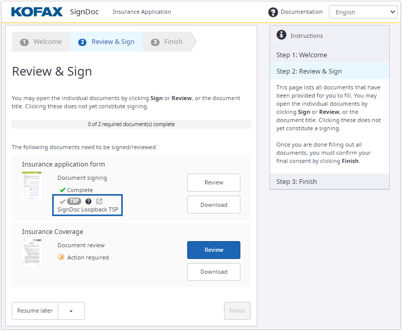 Reopen the TSP dialog box