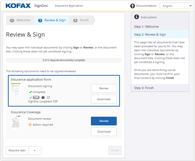TSP signature completed