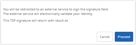TSP information dialog box