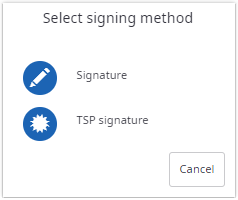 TSP signature for a signature field