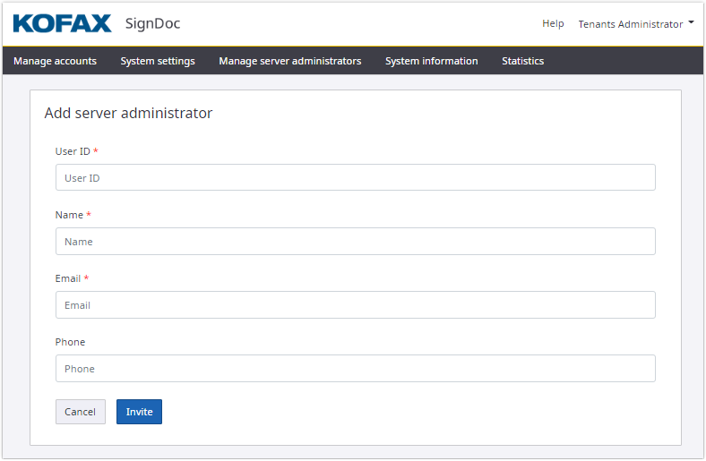 Add server administrator