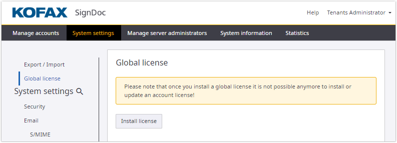 Global license