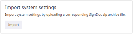 Import system settings