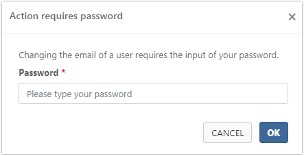 Action requires password