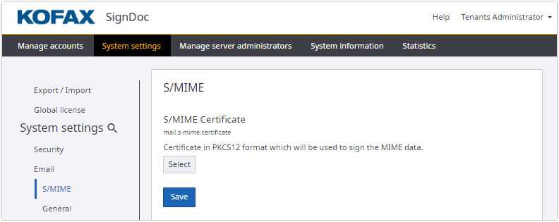 S/MIME configuration
