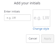 Add initials
