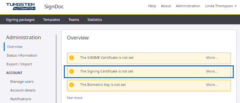 Default self-signed certificate