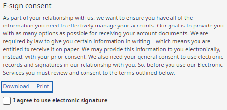 Links for downloading and printing the consent text