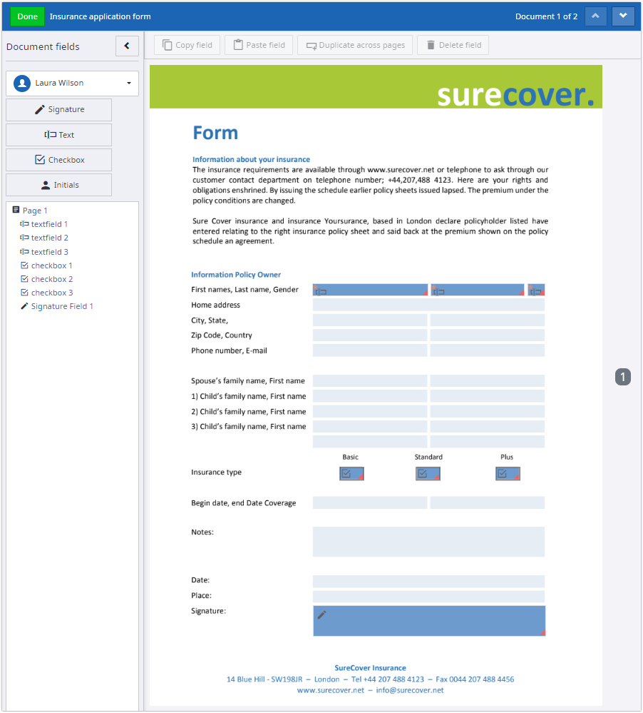 Manually prepare document