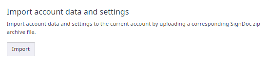 Import account data and settings