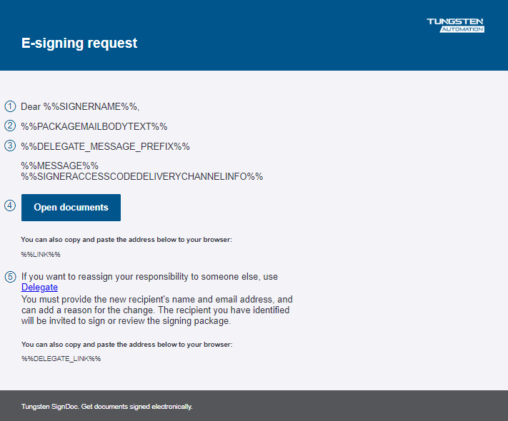 Basic email notification main body