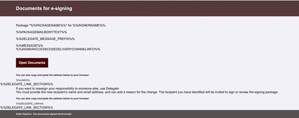 Custom email notification preview