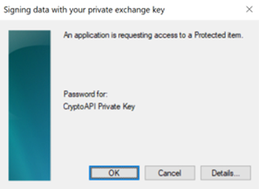 Confirm access to certificate