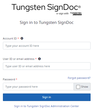 Log in with account ID