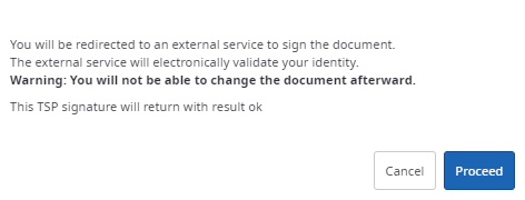No changes to the document allowed after TSP signing