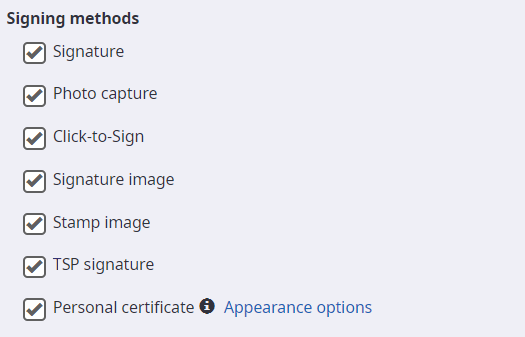 TSP signature for signature fields
