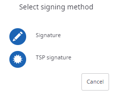 TSP signature for a signature field
