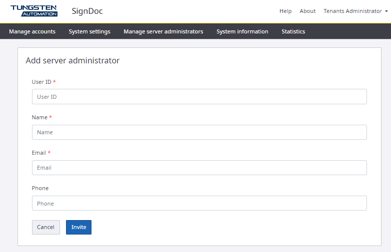 Add server administrator