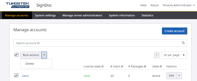 Bulk actions Bulk actions