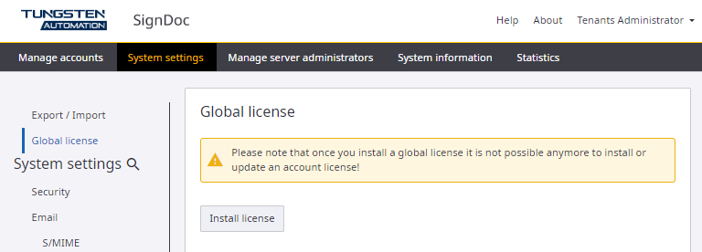 Global license
