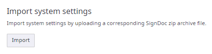 Import system settings