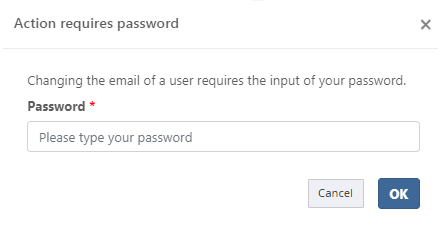 Action requires password
