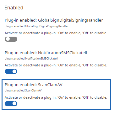 Enable plug-in for acount