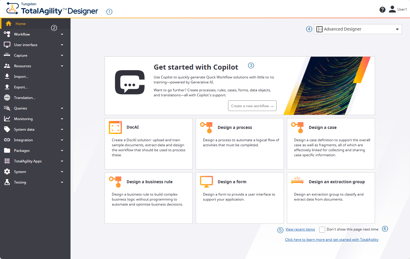 TotalAgility Designer Home
