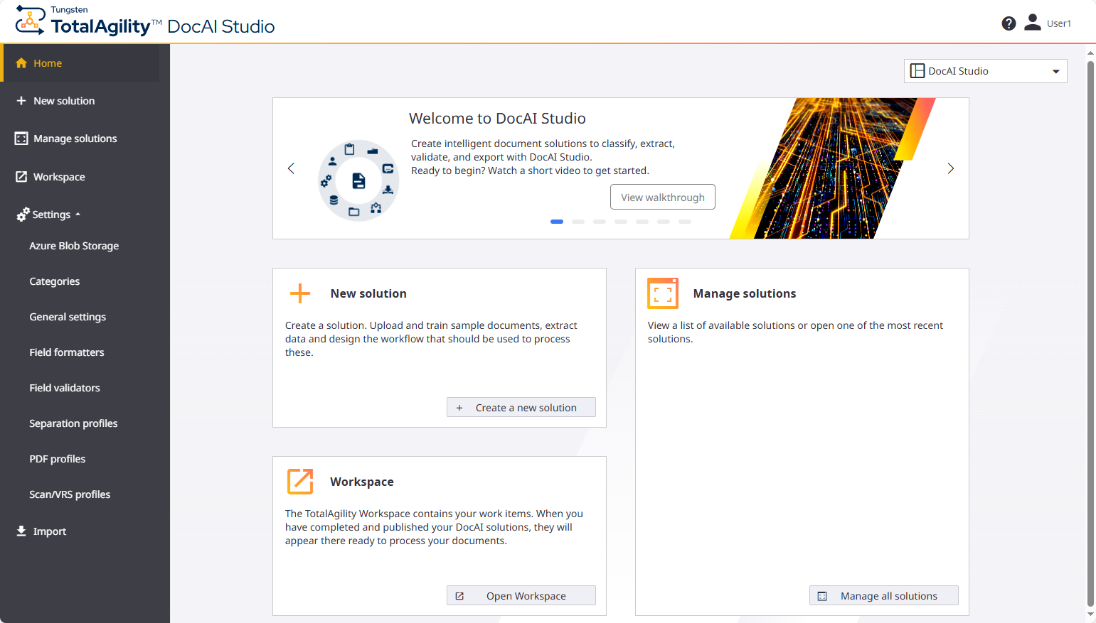 DocAI Studio home page