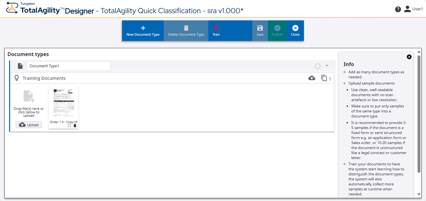 Add documents to an existing document type