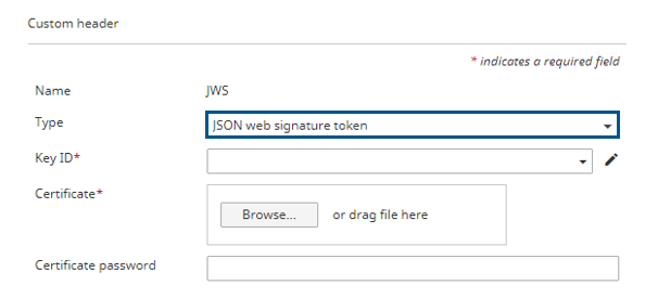 JSON Web Signature for custom headers in RESTful activity