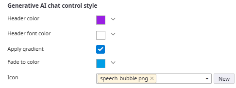 GenAI chat control color options