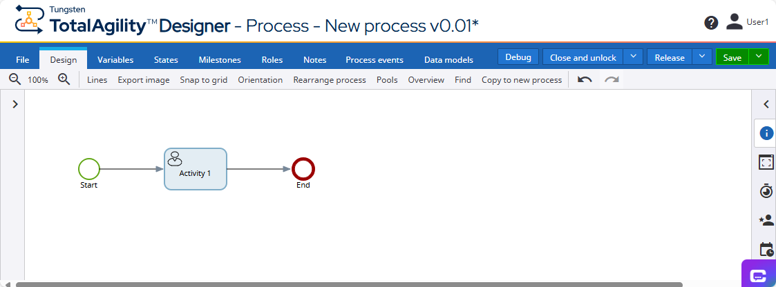 TotalAgility Design tab