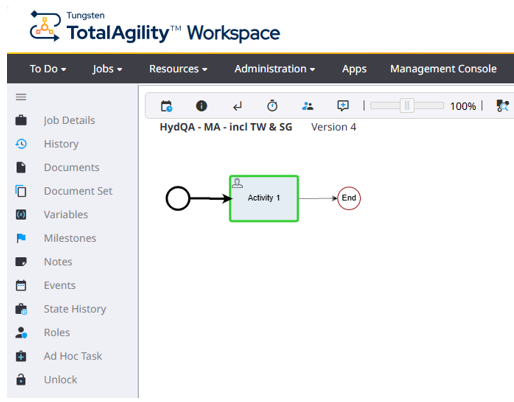 Job Details navigation menu