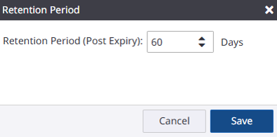 Retentaion period dialog box