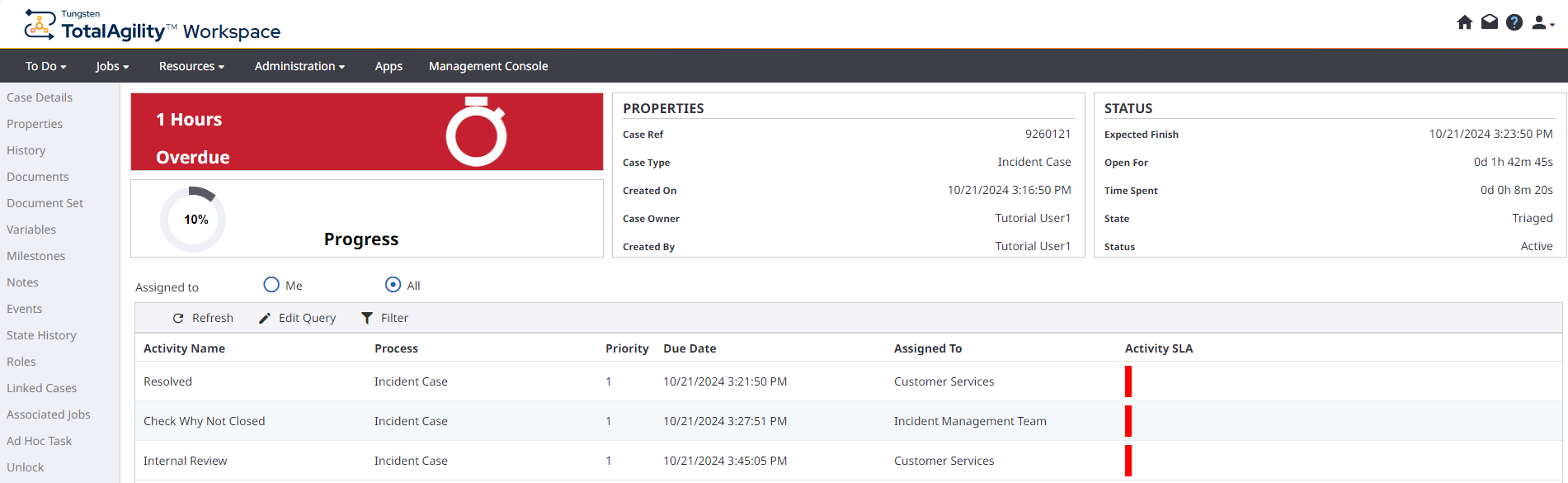 Check why not closed and other pending activities
