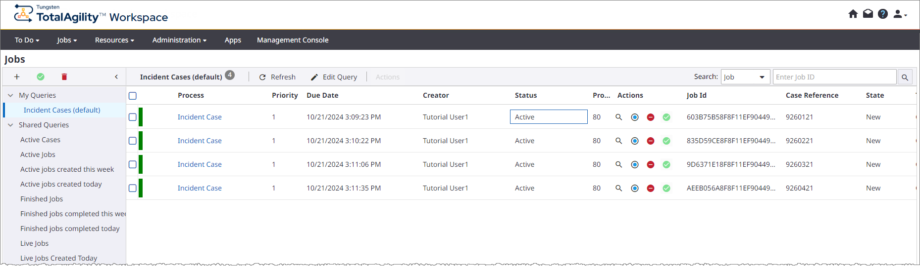 Incident cases default tab