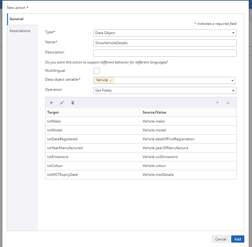 Show vehicle details