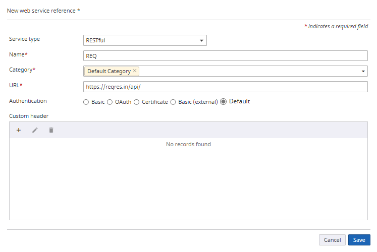 Web service reference