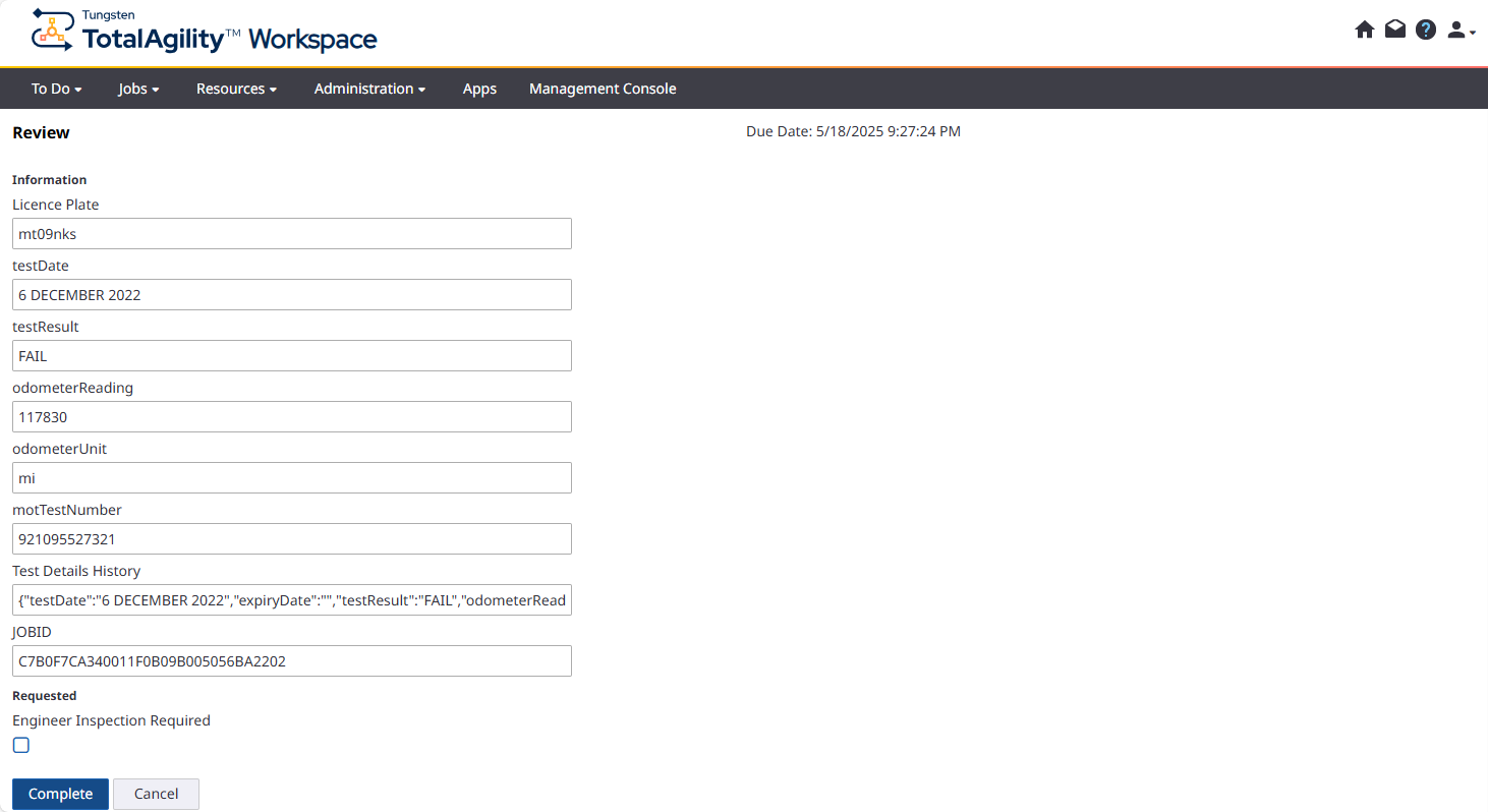 Work queue failure jobs first activity