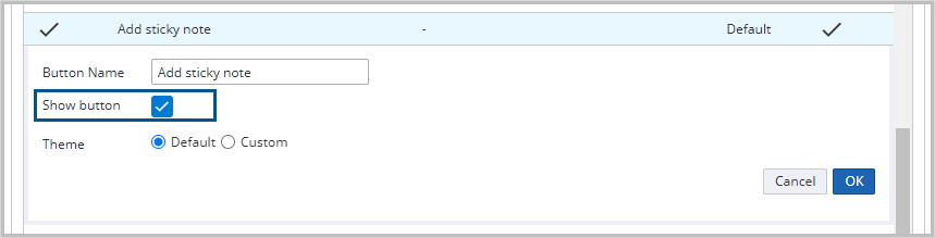 Show button check box