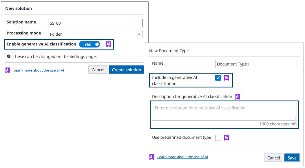 Enable generative AI classification