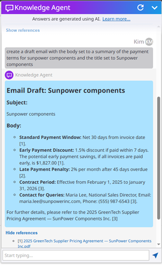 Chat window using MCP at runtime