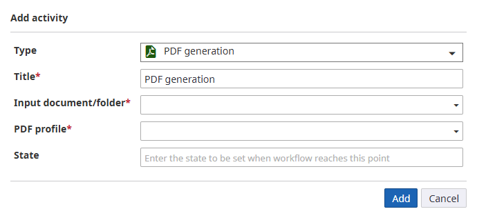 PDF generation activity