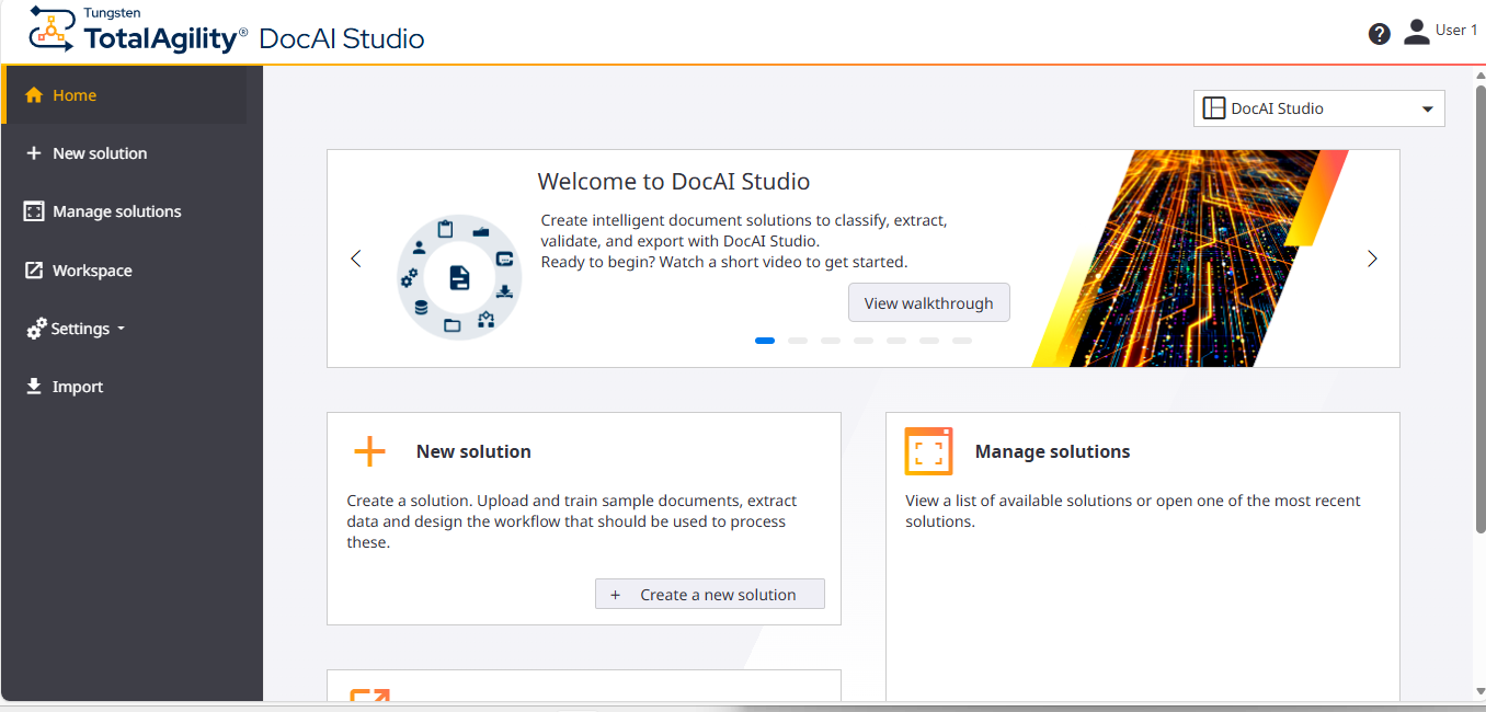 DocAI Studio home page